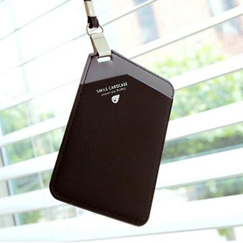 Dessin x PlePle-Smile好运票卡夹(附背带)-潮流黑,PLE32266 - 证件套/卡套 - 塑料 黑色