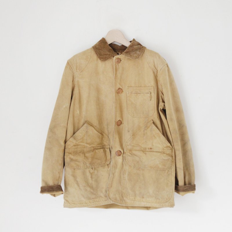 A ROOM MODEL - VINTAGE，CJ-2219 AMERICAN FIELD HETTRIC卡其色猎装外套 复古着下北泽 - 男装外套 - 其他材质 金色