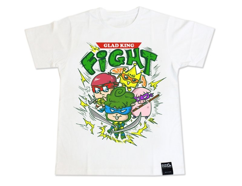 草泥马专卖店GLAD KING 【白色短袖T恤 忍者龟草泥马&粉红QQ猪 】 - 男装上衣/T 恤 - 其他材质 绿色