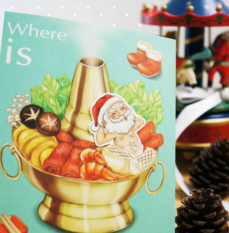 【火锅圣诞老人】拉拉卡 - 卡片/明信片 - 纸 绿色