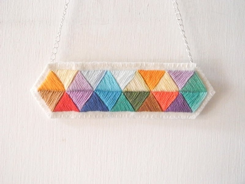 多色刺绣不织布项链(只此一件, 不撞款) - 项链 - 绣线 