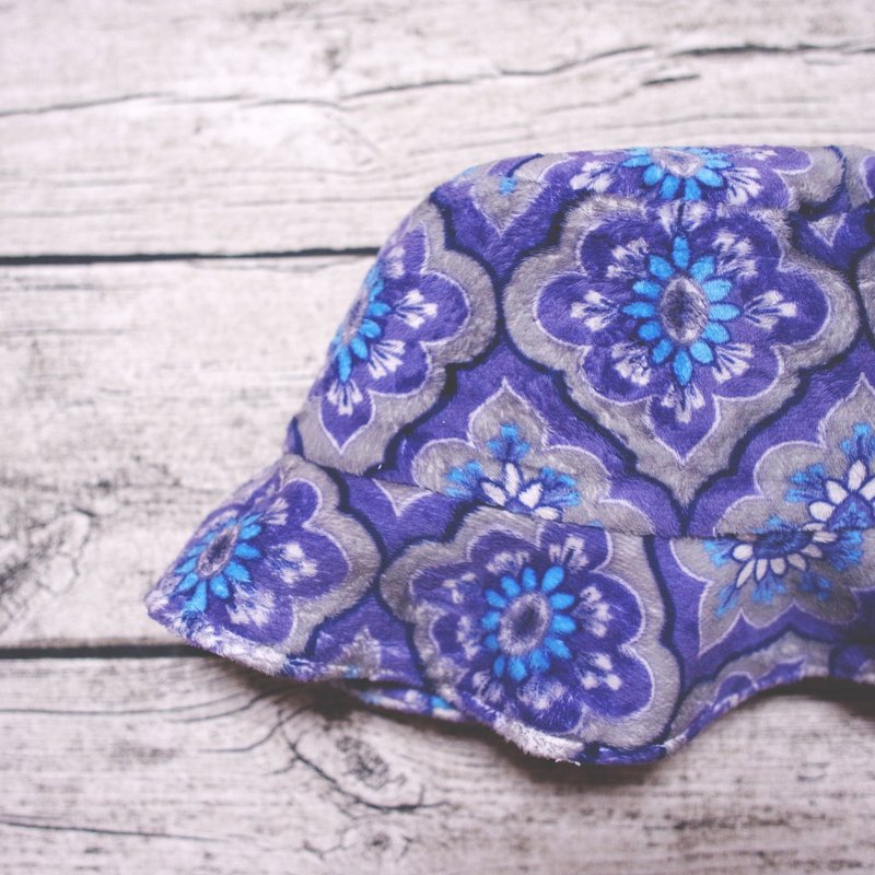 法兰绒复古瓷砖纹 - 帽子 - 其他材质 蓝色