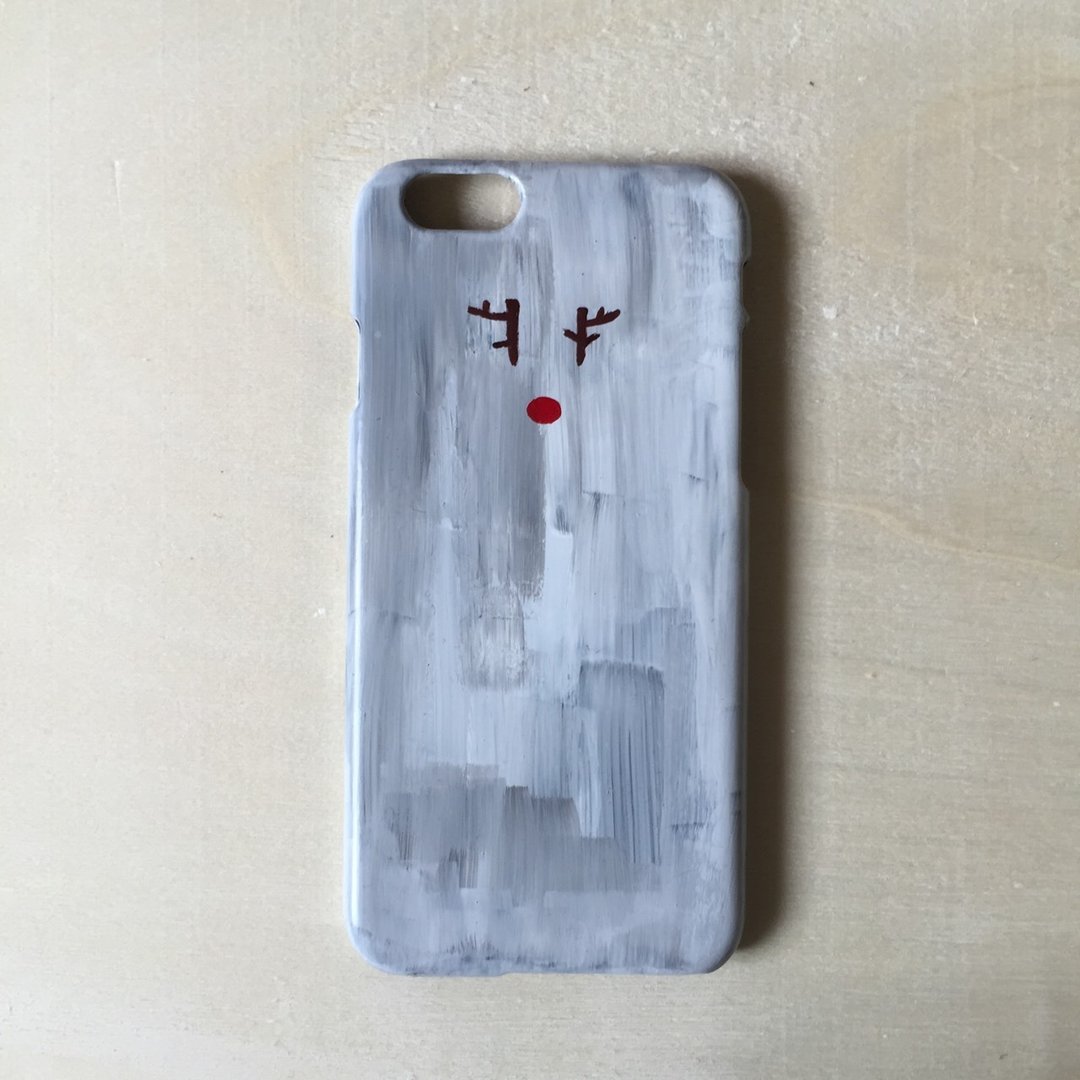 圣诞鲁道夫手绘手机壳 IPHONE:HTC:SONY:SAMSUNG:ASUS:OPPO  - 手机壳/手机套 - 颜料 灰色