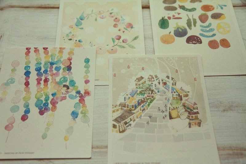 fion stewart 京都印象明信卡片 - 卡片/明信片 - 纸 卡其色