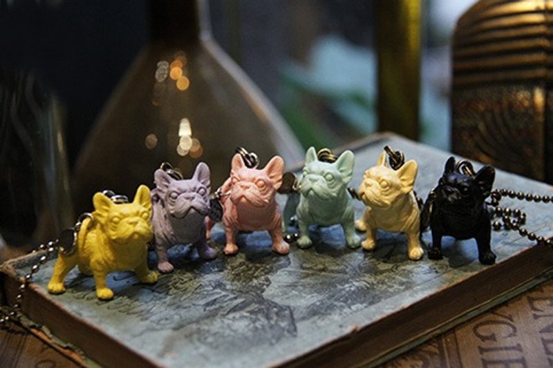 法斗树脂串珠钥匙圈 - 钥匙链/钥匙包 - 塑料 黑色