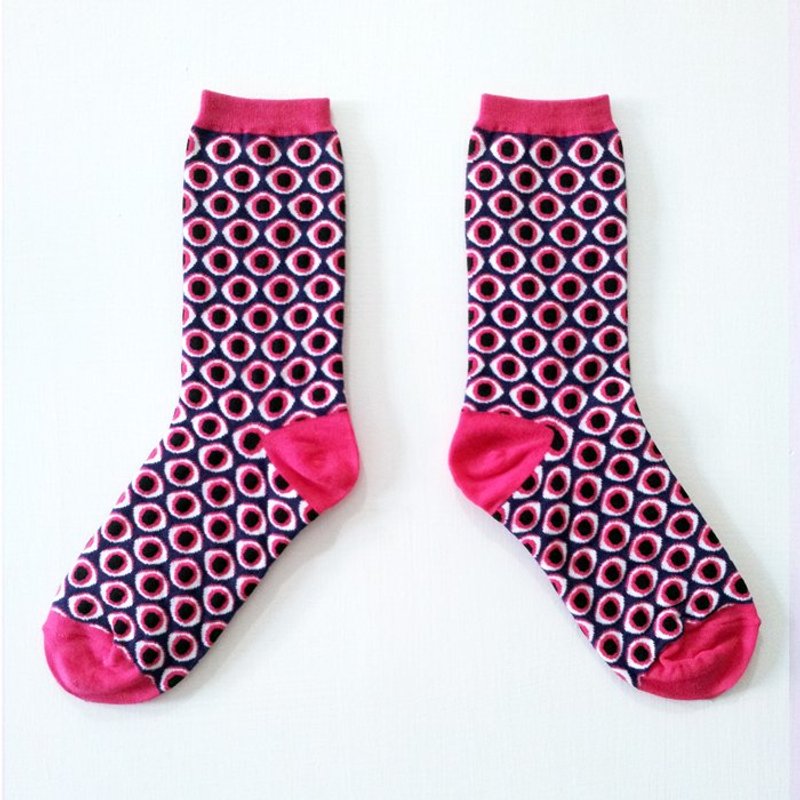 我不能不看见你的大眼睛【血轮眼猴赛雷】眼花撩乱系列袜 - 袜子 - 棉．麻 多色