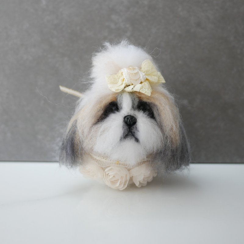 西施定制化羊毛毡  宠物定制 公仔 丸子系列 - 玩偶/公仔 - 羊毛 白色