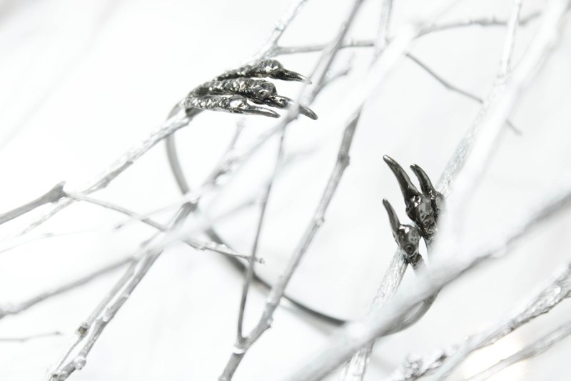 《爪》系列02- 探索 纯银手环/氧化银 - 手链/手环 - 其他金属 