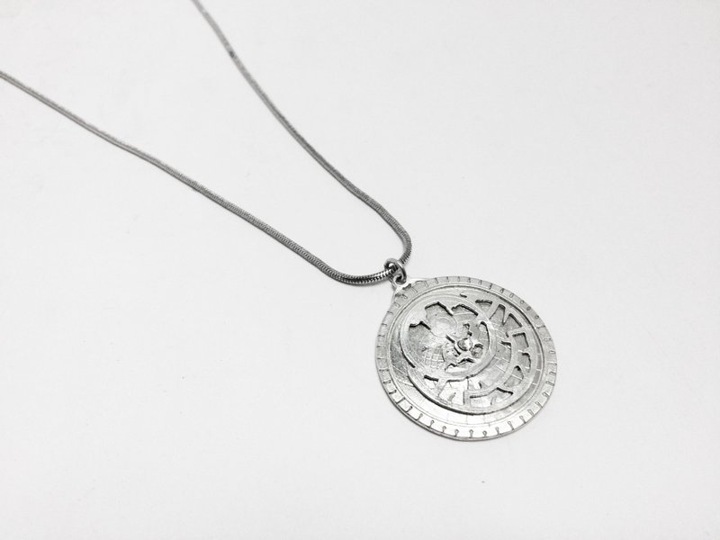 希伯来・希伯来星盘纯银坠饰・雪地银 | Hebrew - 项链 - 其他金属 灰色