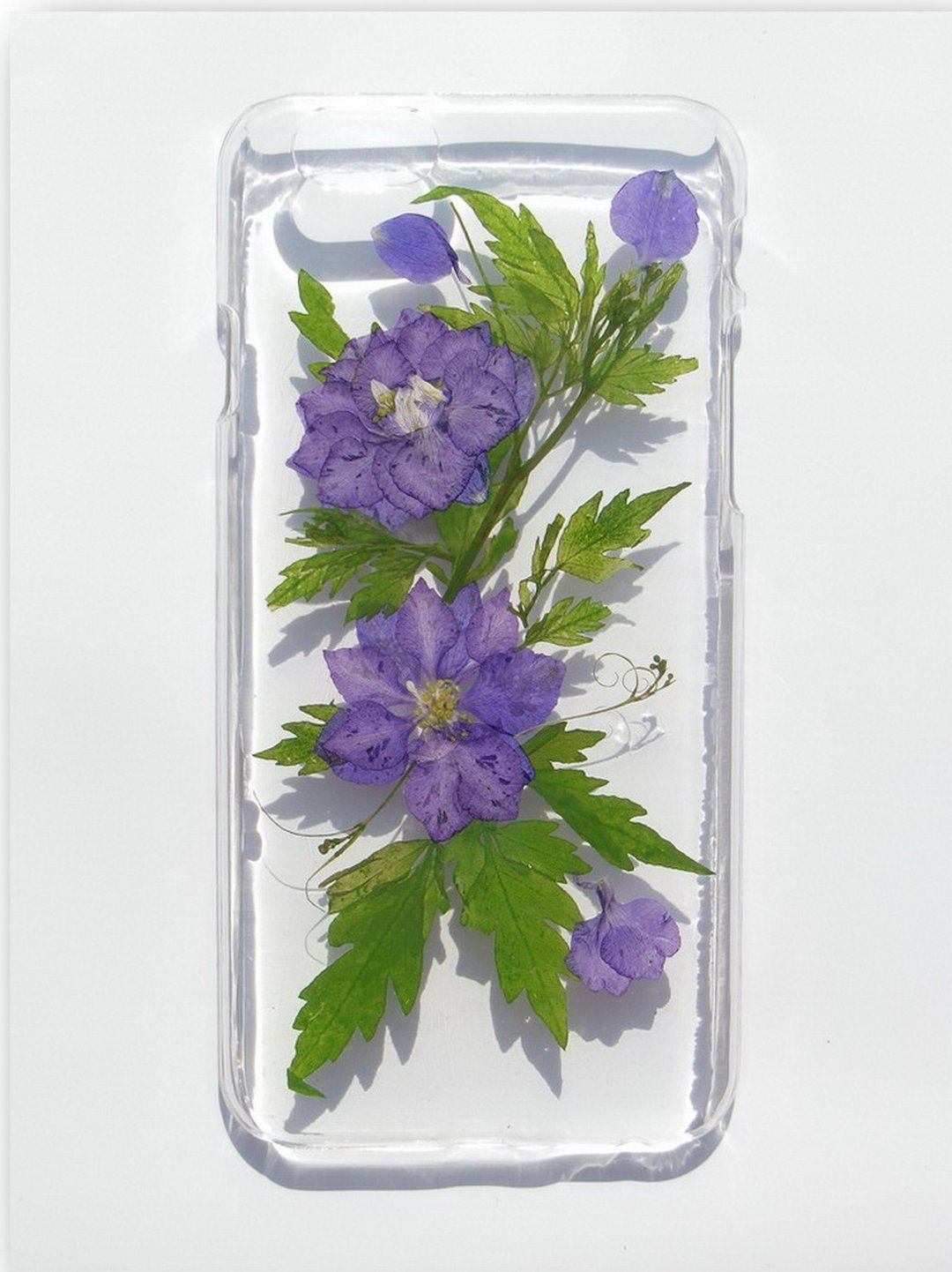Anny's workshop手作押花手机保护壳，紫蓝色飞燕草(2) - 手机壳/手机套 - 塑料 