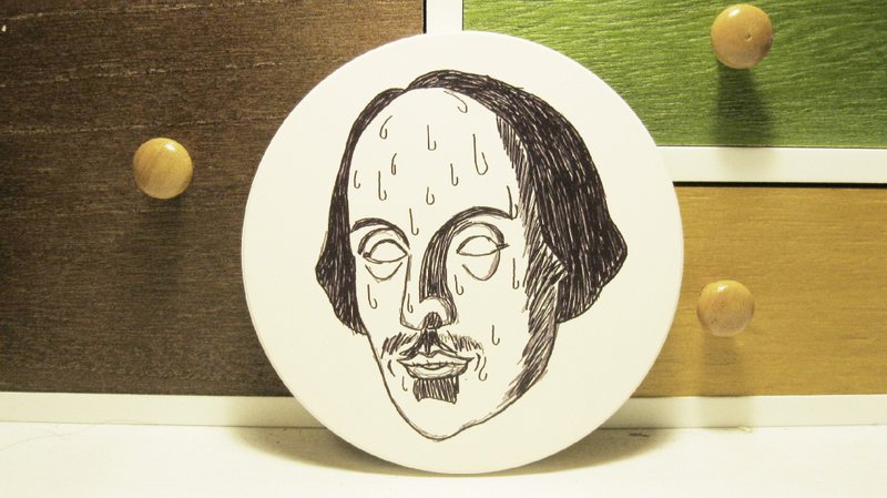 【莎士比亚先生冷汗直冒】陶瓷吸水杯垫(限量贩售) - 杯垫 - 其他材质 白色