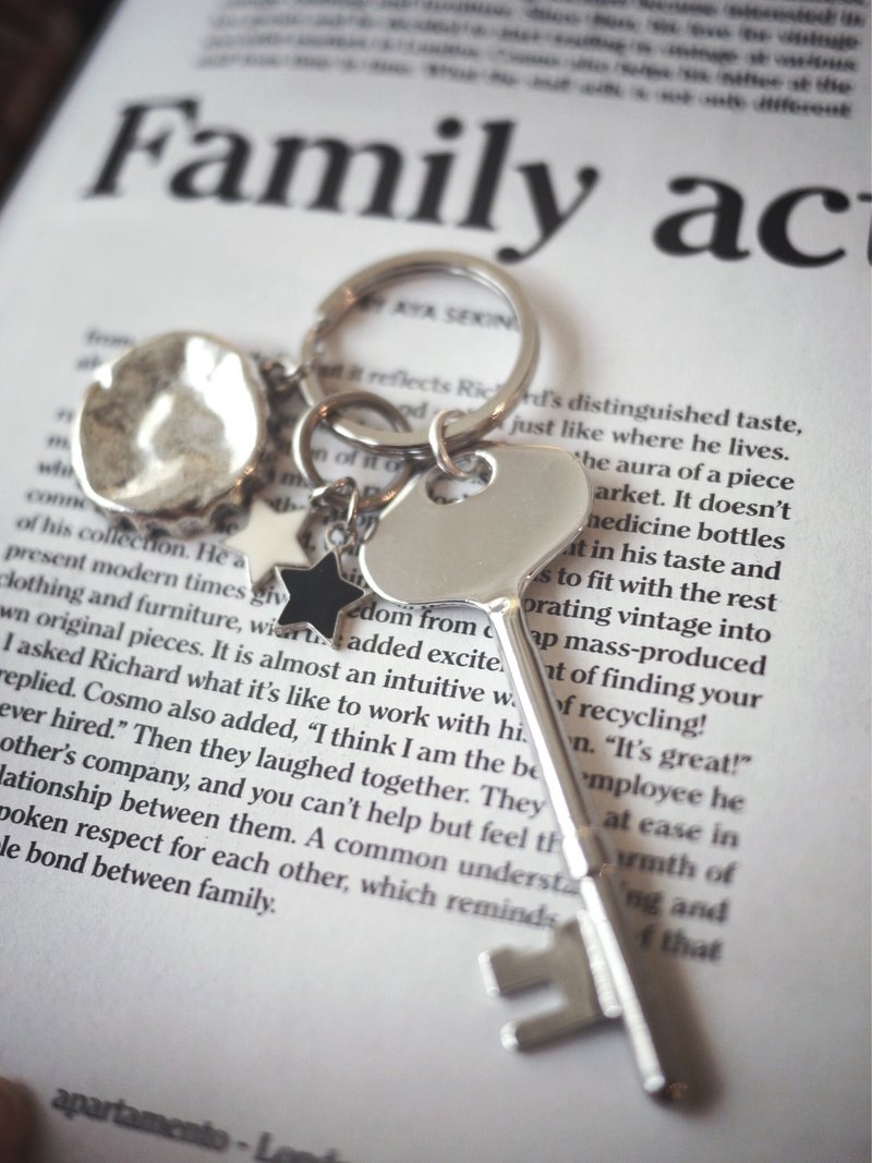 钥匙圈系列 ❉ 星星.盖掩.银钥匙.钥匙圈 ❉ 礼物首选 - 钥匙链/钥匙包 - 其他金属 灰色
