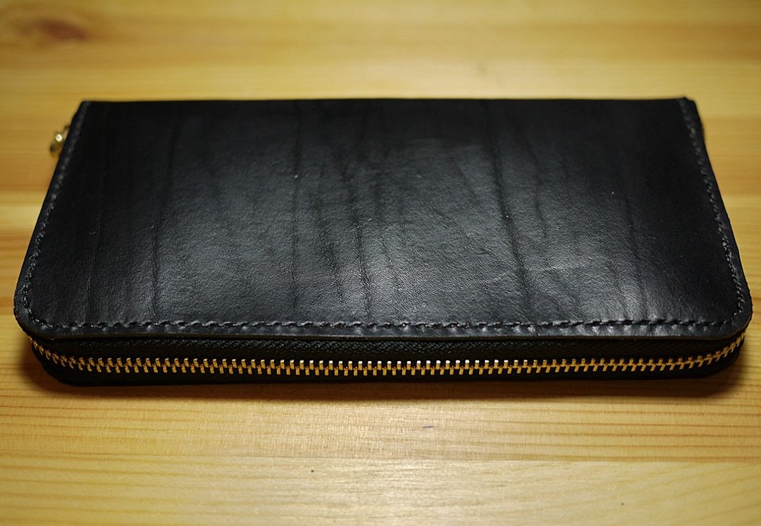 小岛手工拉链长夹 Leather Zip Around Wallet - 皮夹/钱包 - 真皮 黑色