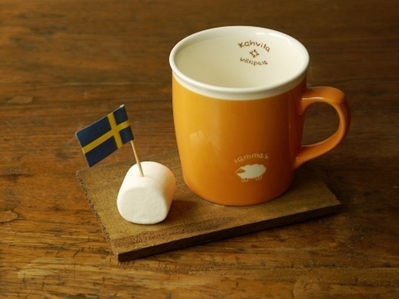 日本IZAWA　Moi你好吗 温暖釉色马克杯 绵羊/橘 - 咖啡杯/马克杯 - 其他材质 橘色