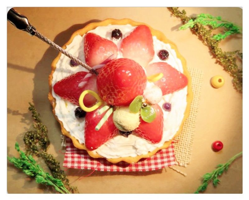 【Sweet Deco】手工春日草莓奶油塔memo夹 - 文件夹/资料夹 - 其他材质 红色