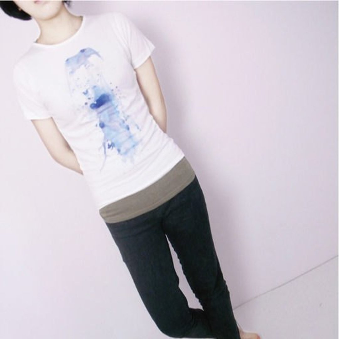 I . A . N Design  100% 有机棉短袖T Organic Cotton - 中性连帽卫衣/T 恤 - 棉 白色