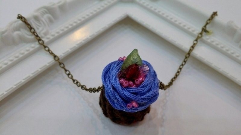 【蓝莓奶油】杯子蛋糕项链 - 项链 - 其他材质 蓝色