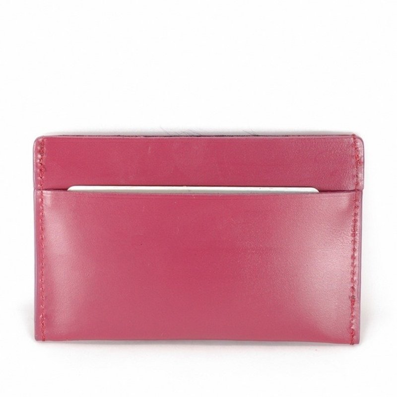 简约植鞣牛皮卡夹 酒红色 名片夹 - 名片架/名片座 - 真皮 红色