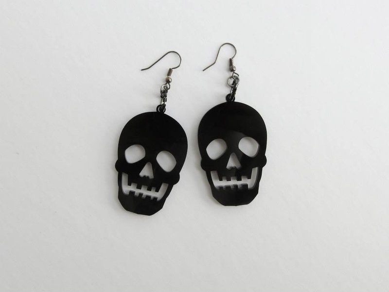 宇宙系列耳环 - 文明遗址 !! - 耳环/耳夹 - 塑料 黑色