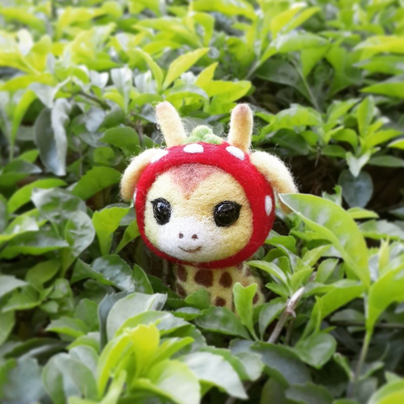【羊乐多 X 羊毛毡】草莓 长颈鹿 手机吊饰 耳机塞 - 挂绳/吊绳 - 羊毛 黄色