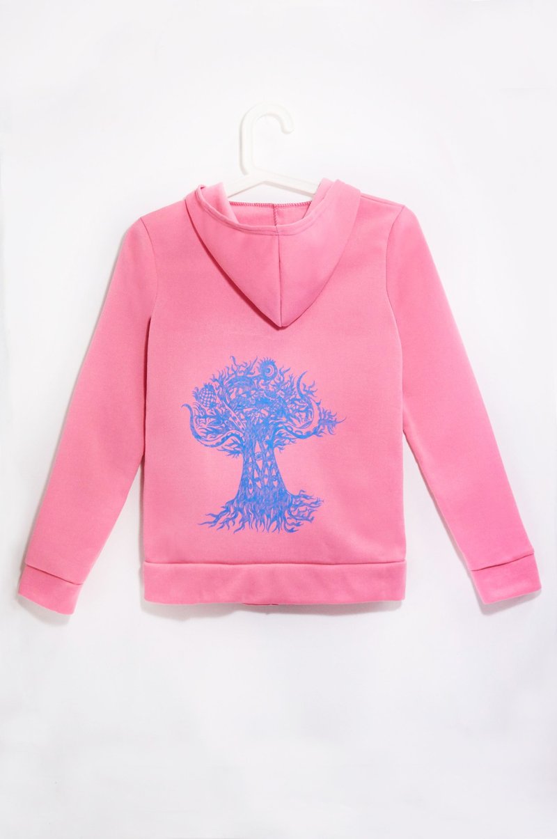 手感内刷毛连帽外套 - 泰国疯狂树 - 女装休闲/机能外套 - 棉．麻 粉红色