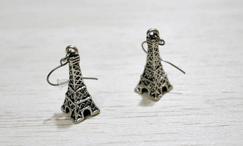 合金<立体ToWeR>_勾式耳环 - 耳环/耳夹 - 其他金属 灰色