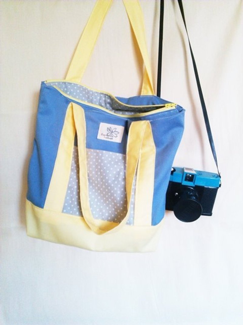 { 栀子手铺 } 撞色手提包(可尔必思味) - 手提包/手提袋 - 其他材质 蓝色