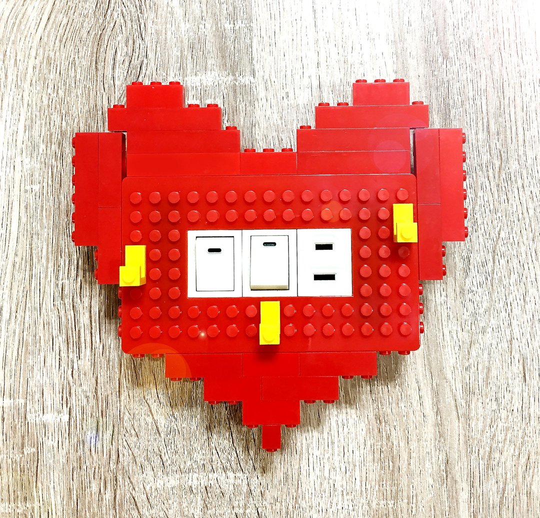 积木收纳爱心造型组合包 兼容乐高LEGO 可爱礼物 - 收纳用品 - 塑料 红色