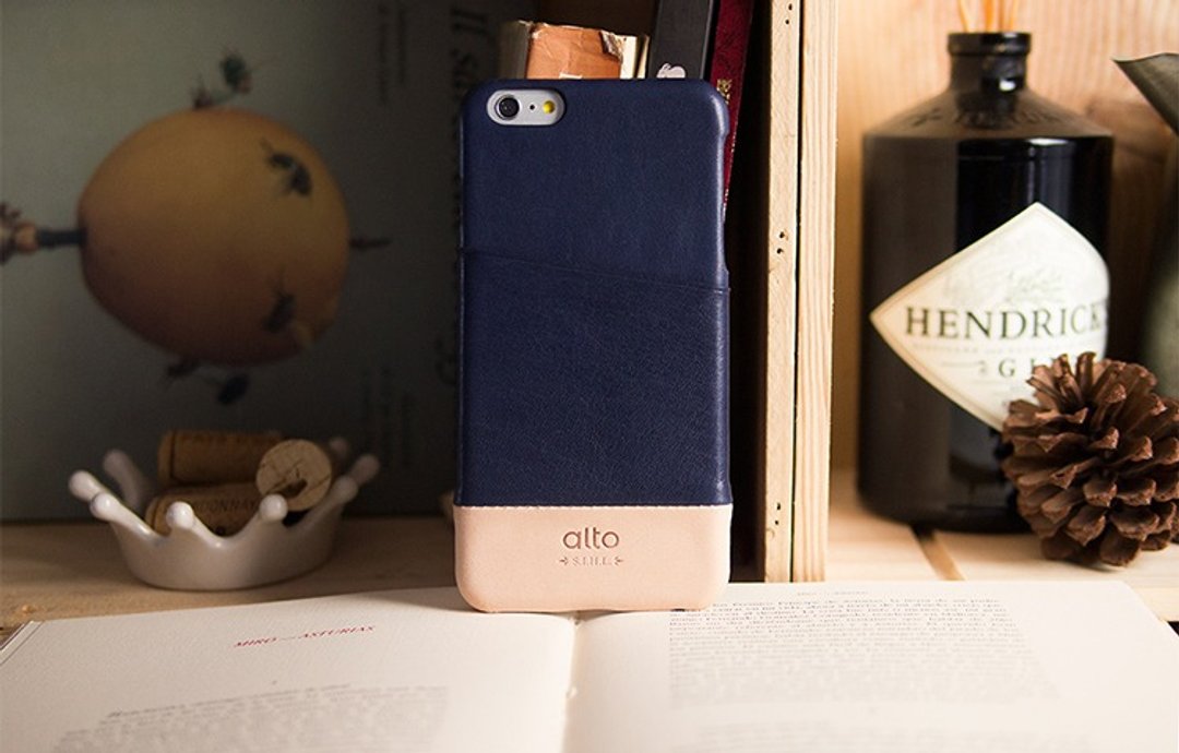 Alto iPhone 6Plus/6S Plus 真皮手机壳背盖 Metro - 海军蓝/本色_可加购定制雷雕文字 - 手机壳/手机套 - 真皮 蓝色