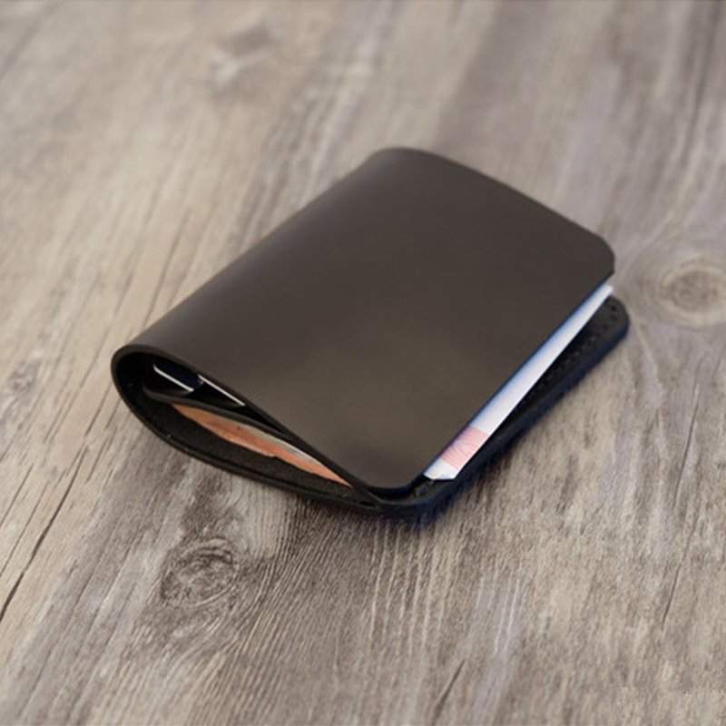 手工植鞣牛皮钱包 - 皮夹/钱包 - 真皮 黑色