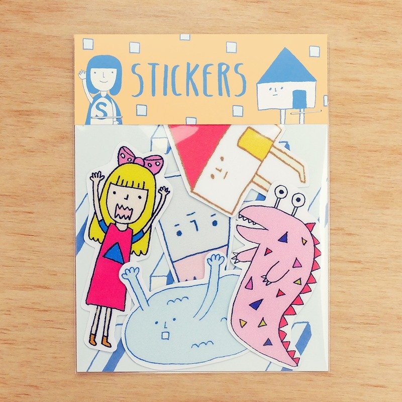 右手超人中贴纸 / 第6组 - 贴纸 - 纸 橘色