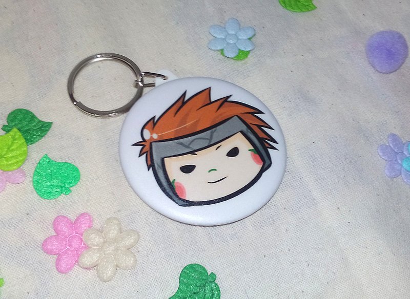 【猿飞佐助】 镜子钥匙圈+胸章【两入】 - 钥匙链/钥匙包 - 塑料 白色