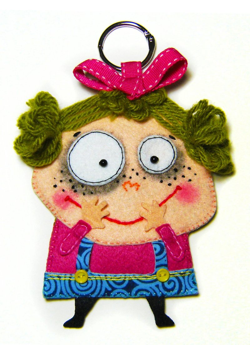 黑轮妹不织布可爱有趣手工卡套 悠游卡套 - 证件套/卡套 - 其他人造纤维 