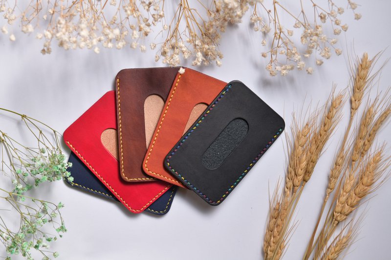 【Mini5】手工缝线名片夹 - 名片夹/名片盒 - 真皮 