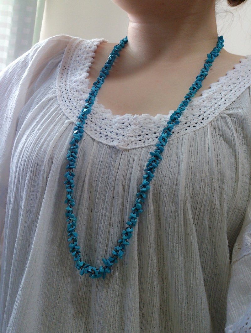 夏日碎石 土耳其蓝碎石两用项链 - 手链/手环 - 其他材质 蓝色