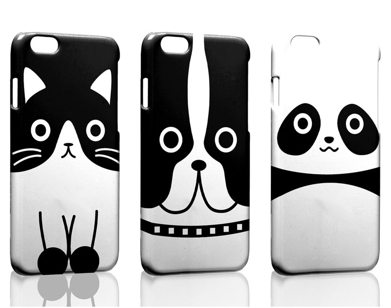 黑白动物 三星 S9 note 8 iPhone 7 8 plus X Xs Max Xr 手机壳 - 手机壳/手机套 - 塑料 黑色