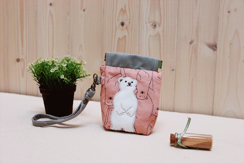 [萌萌小物收纳包- 漾粉] 旅行/小物/礼品 - 零钱包 - 绣线 白色