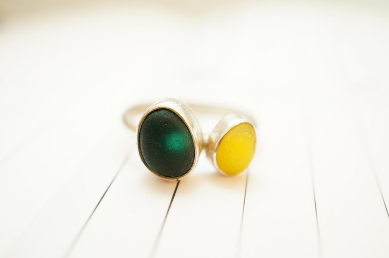 【janvierMade】❤ 舶来精镶(黄) 银戒指 l 个性纯银戒指 l 匠心设计手作 - 戒指 - 其他金属 黄色