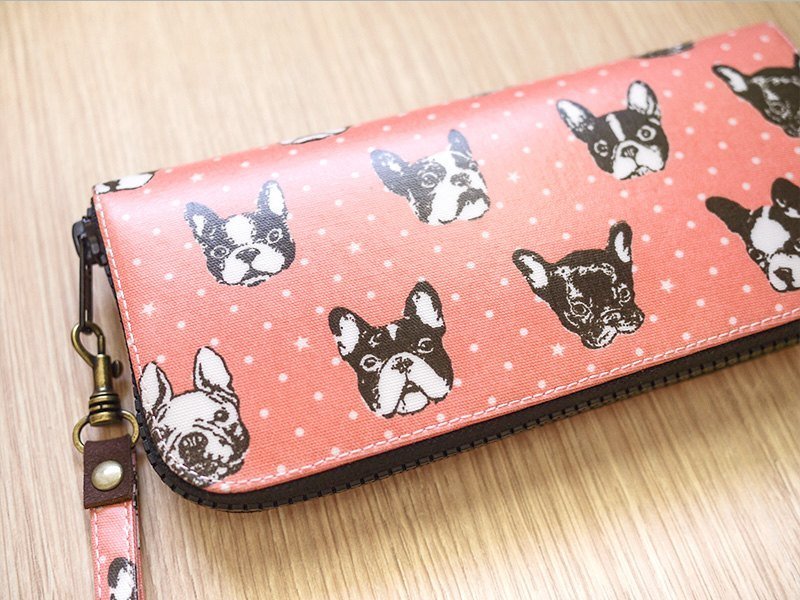 粉橘大头狗。防水长夹／皮夹／钱包／零钱包 - 皮夹/钱包 - 防水材质 橘色