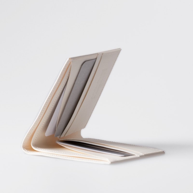 简约 极薄款 可水洗纸 短夹 / 纸钱包 / 纸皮夹 / 米白 手工订制 - 皮夹/钱包 - 纸 白色