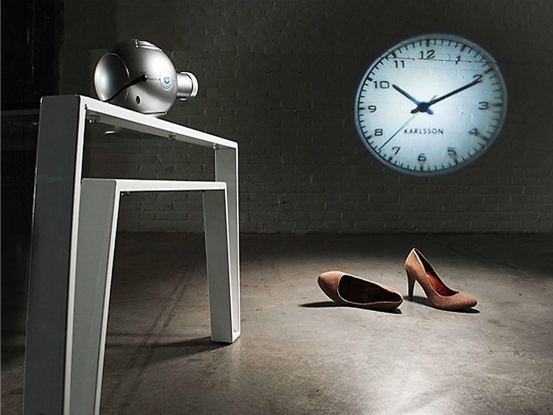 Karlsson white Ovo projector clock 荷兰Karlsson 挂墙/座枱 Ovo投射时钟 - 时钟/闹钟 - 塑料 白色