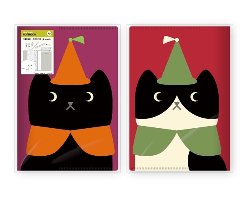 hime's cats 我的猫书套笔记本- 魔法猫 - 卡片/明信片 - 纸 红色