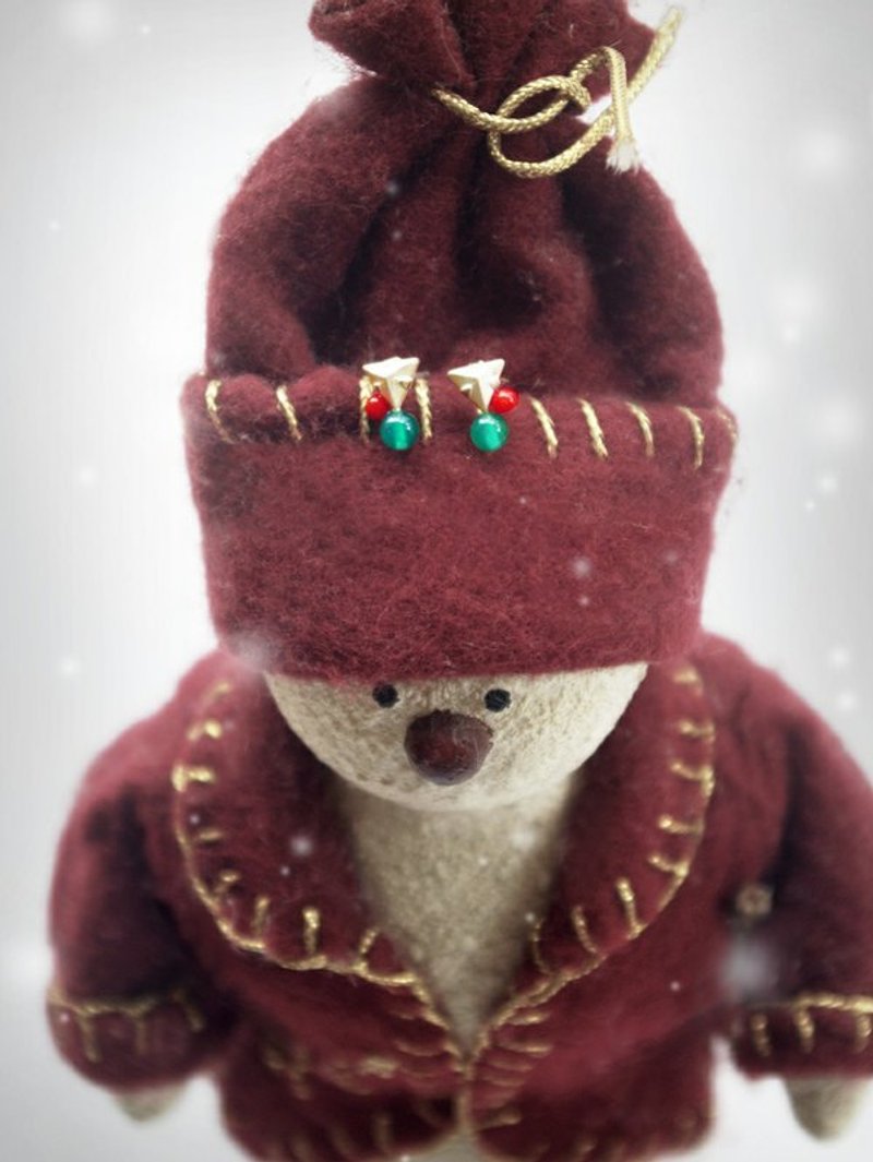 -圣诞节限定- 纯银天然珊瑚翠玉耳环 - 耳环/耳夹 - 宝石 