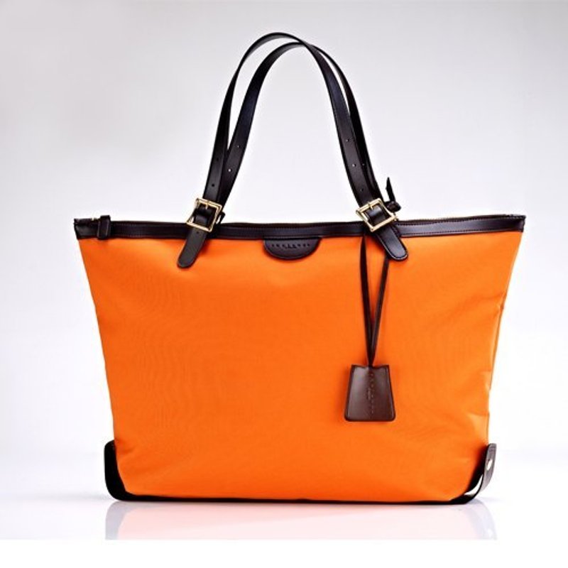 精品帆布托特包(可摺叠收纳) - 侧背包/斜挎包 - 其他材质 橘色