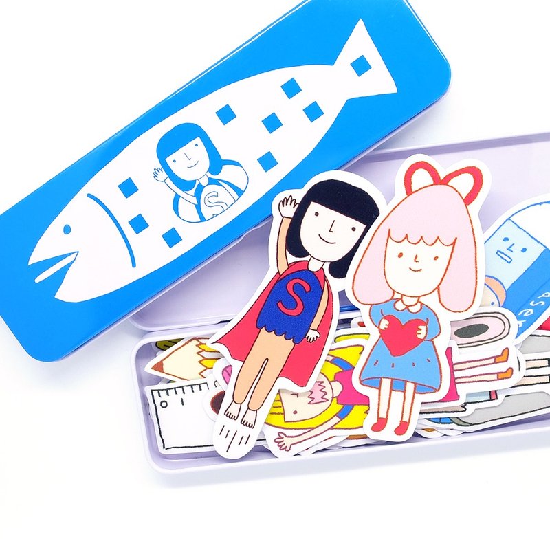 右手超人大贴纸 / 全套25张 - 贴纸 - 纸 蓝色