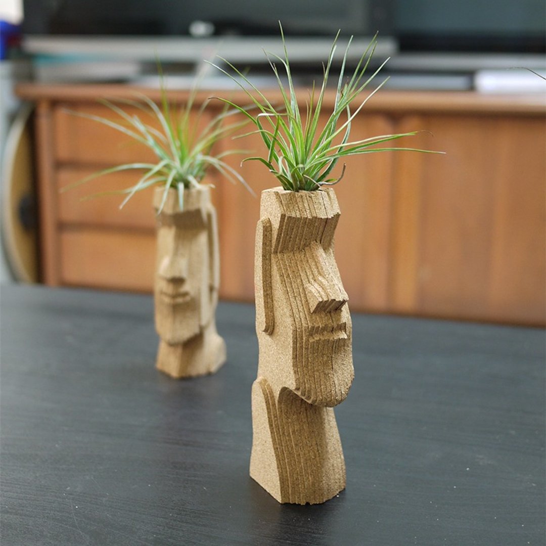 创意植栽、礼品、Moai (中)摩艾 巨石像、空气凤梨(多国花)、软木手作、堆叠艺术、定制化 - 植栽/盆栽 - 植物．花 绿色