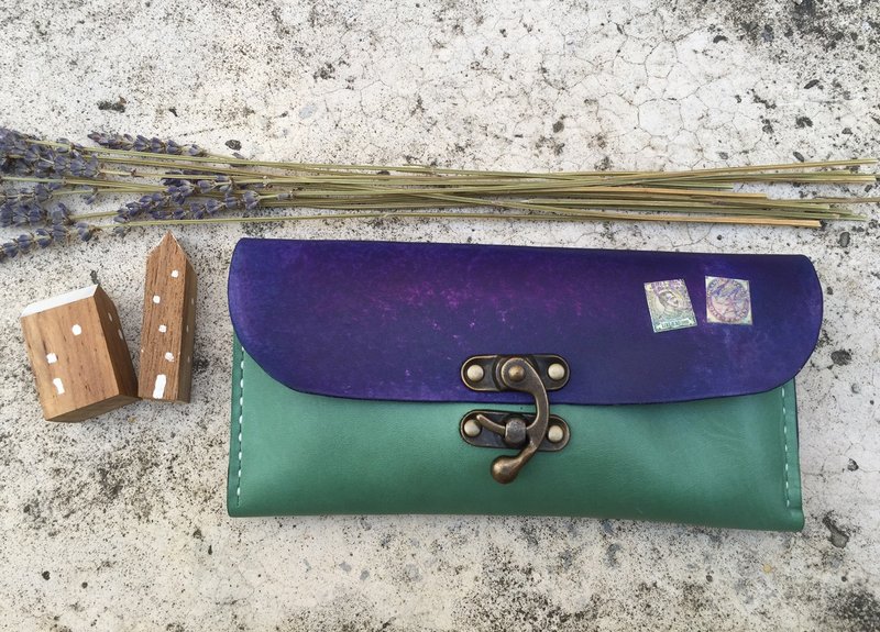 手风琴植鞣真皮长夹 - 里斯本的故事 - 湖水绿 - 皮夹/钱包 - 真皮 绿色