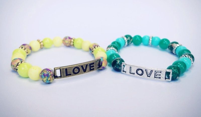 ‘LOVE’情人对链 - 手链/手环 - 其他材质 绿色