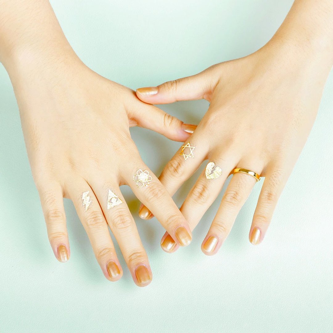 金属刺青纹身贴纸 - 小小符号 Surprise Tattoos - 纹身贴 - 纸 金色