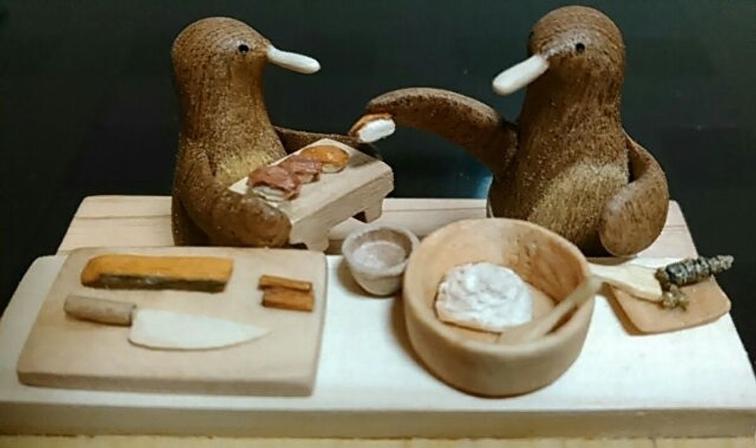 Sushi restaurant penguins set - 摆饰 - 木头 咖啡色
